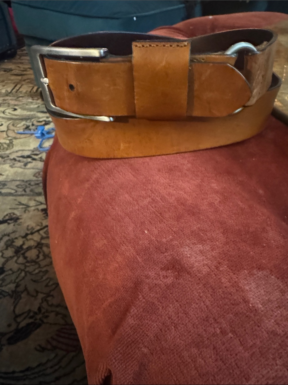 Banana Republic Tan Leather Belt with Silver Buckle
